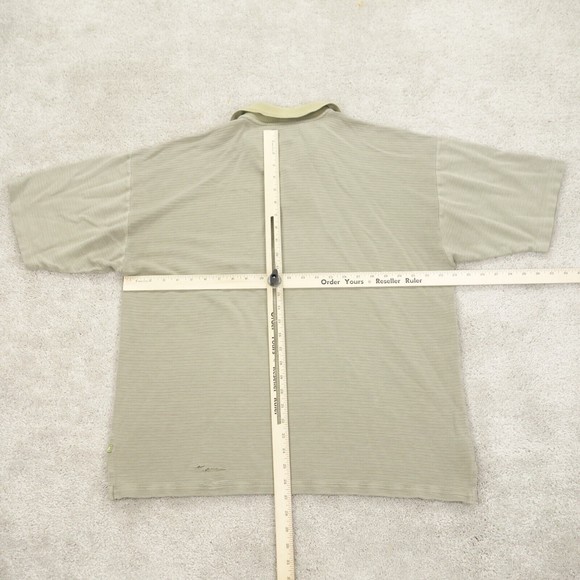 Tommy Bahama Polo Shirt Men's Extra Large Tan Khaki Short Sleeve Silk Blend - Picture 5 of 9